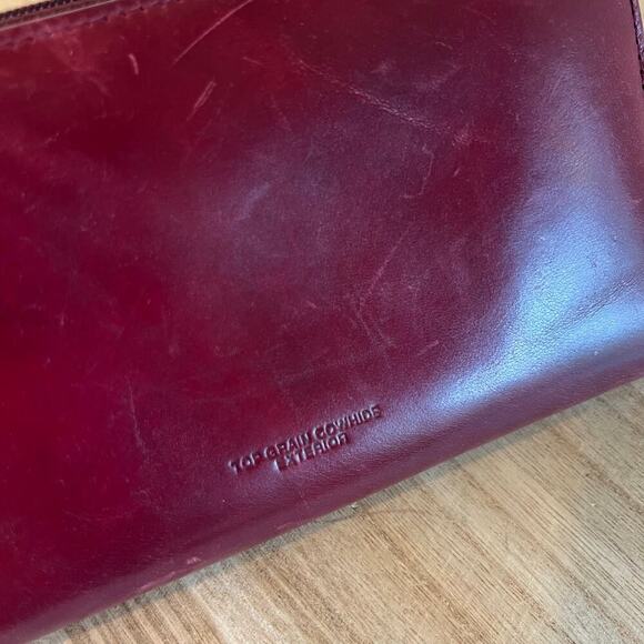Red Top Grain Cowhide Genuine Leather Buxton Vintage Wallet - Picture 6 of 11